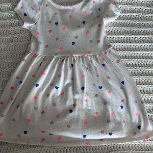 Cat & Jack White Dress with Colorful Heart Print